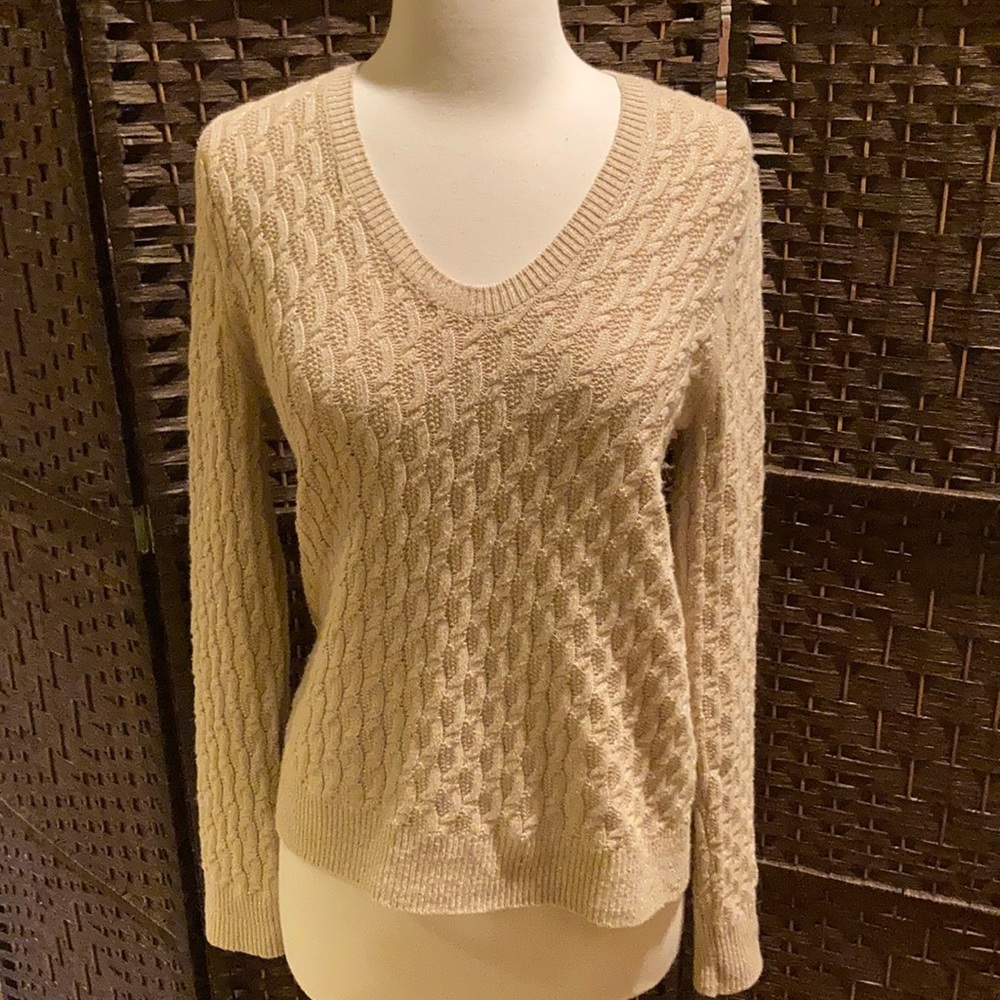Lands’ End Glitter V Neck Sweater MP